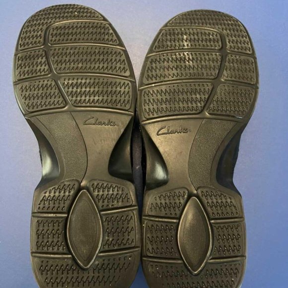 MENS SIZE 9.5 CLARK’S CASUAL DRESS SHOES - BLACK - Picture 3 of 8